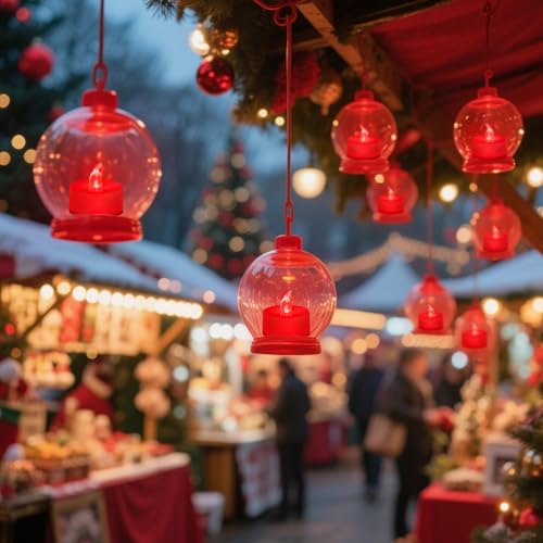 Image of Tea Lights Battery Operated Candles LED Tea Lights Flameless Candles 200+ Hours Flickering Fake Tealights for Sweetest Day Wedding Home Decorations Party (Red Base, 12 Pack)