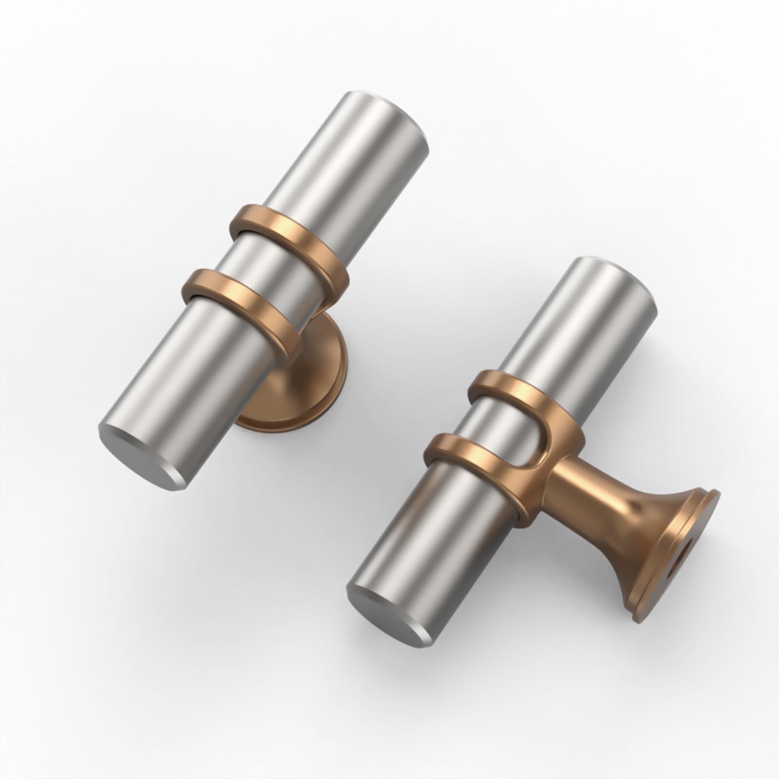 6 Pack Brushed Satin Nickel and Champagne Bronze
