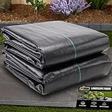GORILLA GRIP 3 FT x 50 FT Powerful Weed Barrier Landscape Fabric, Durable Tear Resistant Blocker, Permeable UV Resistant Fabrics for Landscaping Outdoor Garden Bed, Ground Mulch, 3.2oz Woven