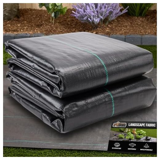 GORILLA GRIP 4 FT x 50 FT Powerful Weed Barrier Landscape Fabric, Durable Tear Resistant Blocker, Permeable UV Resistant Fabrics for Landscaping Outdoor Garden Bed, Ground Mulch, 3.2oz Woven