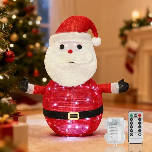 Aigostar Weihnachtsmann Weihnachtsdeko mit Batteriebox, mit...