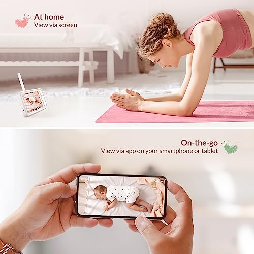 NETVUE Upgraded Baby Monitor Camera, 5000mAh Baby Camera Monitor Audio, Moniteur Bébé with Cry Detection, 5" Display, 2-Way Talk, 4 in 1 Bracket, Smart Phone App, Ideal for All Scenarios - Image 3