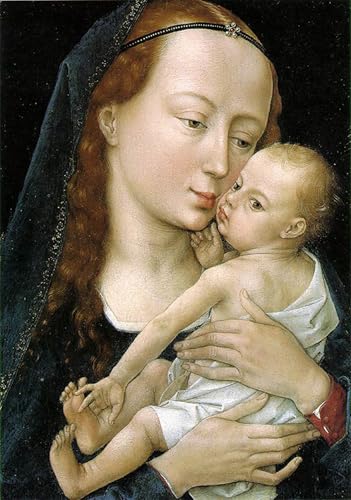 Cuadro de Rogier Van Der Weyden Lady col Bambino lienzo decorativo grande