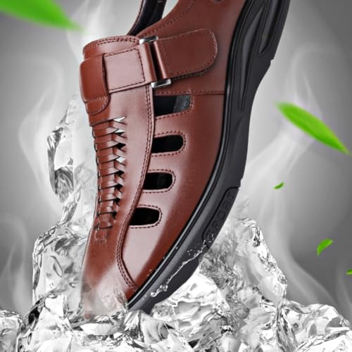Men's Summer Working Business Dress Sandals Huaraches para Hombres Fisherman Synthetic Leather Walking Office Breathable Oxfords4