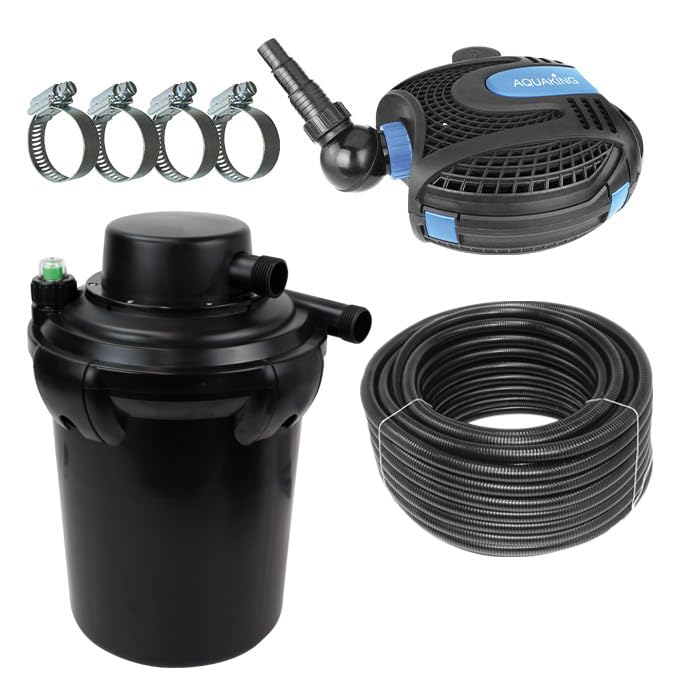 AquaKing PF²-10 NG Komplettset mit Pumpe - UV-Lampe - Filter - Teichpumpe - Teich - Teichfilter - Algenbekämpfung - Algen - Filterpumpe - Druckfilterfilter
