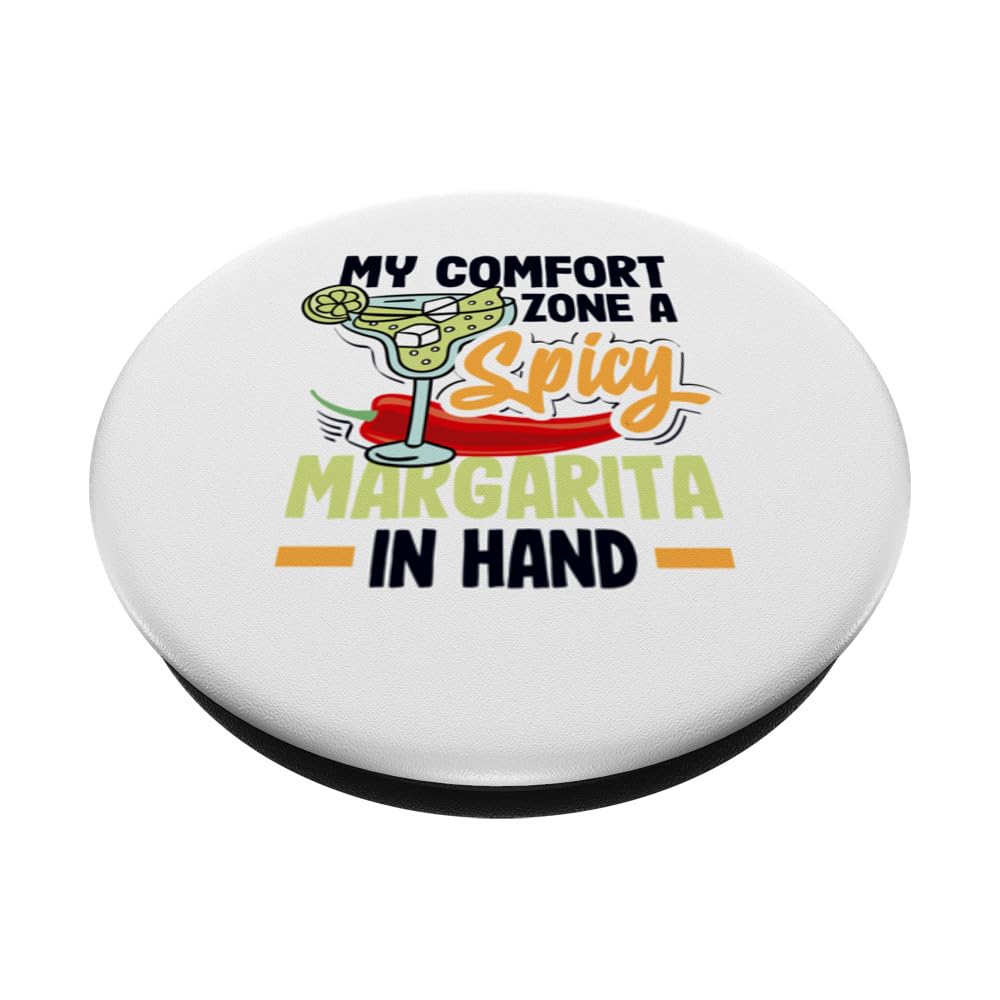 Attenzione Spicy Margarita Cocktail Lover's PopSockets Swappable PopGrip, Black - Image 2