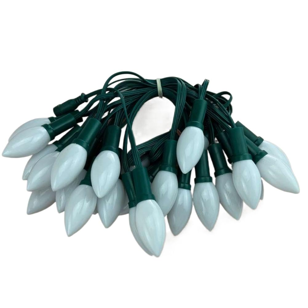 25-Knoten adressierbare RGB DC12V WS2811 LED-Weihnachtspixel-Lichterkette 10 Zoll 25 cm Drahtabstand komplett grüner Draht IP68 milchig C9