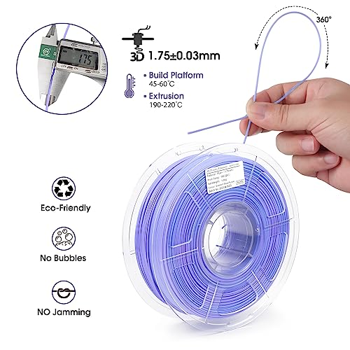 Image of iSANMATE 3D Printer Filament, Pla Filament 1.75mm, Gradient Blue Purple Filament, Color Change Rainbow Filament, 3D Printing Filament 1KG /Spool