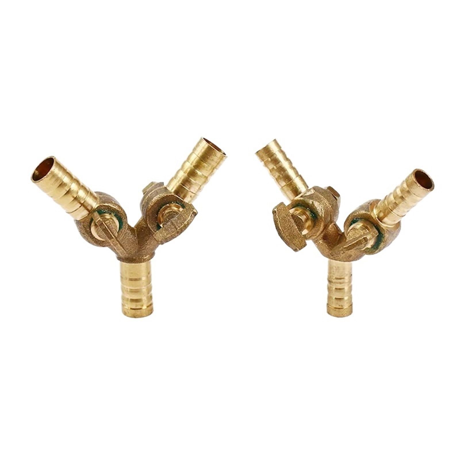 Mexeword One Color Fit Hose Inner Diameter 8Mm 10Mm Barbed Y 3 Ways Brass Shut Off Valve Gas Valves For Fuel Air Gas(Fit Hose I.d 8Mm)