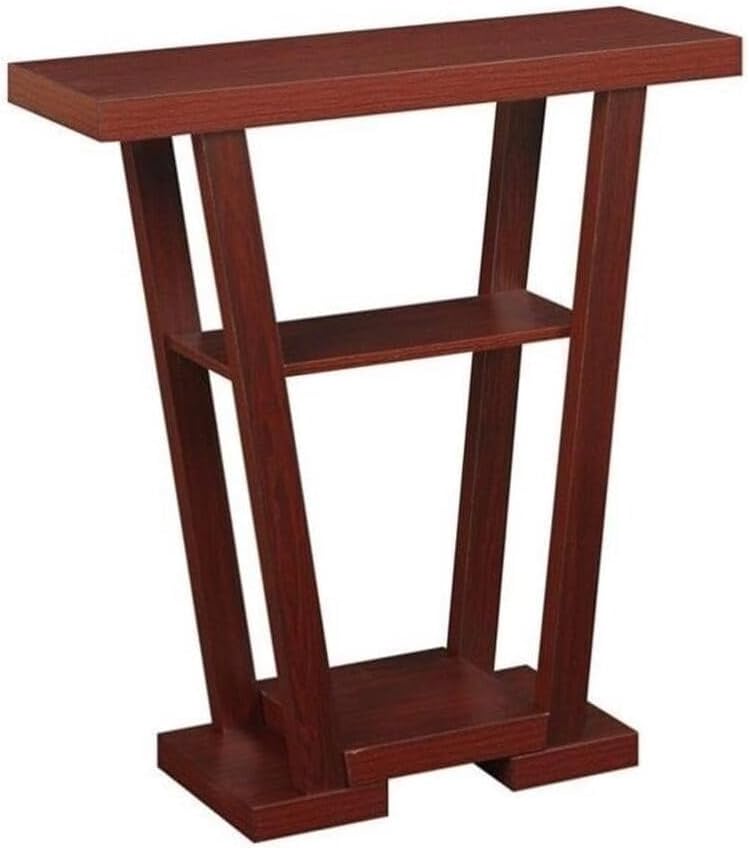 HomeStock Long Console Table for Entryway, Farmhouse Sofa Console Behind Couch, Entry Table for Hallway, Foyer, Living Room, Brown, 31" W x 11.5" D x 34" H Mahogany