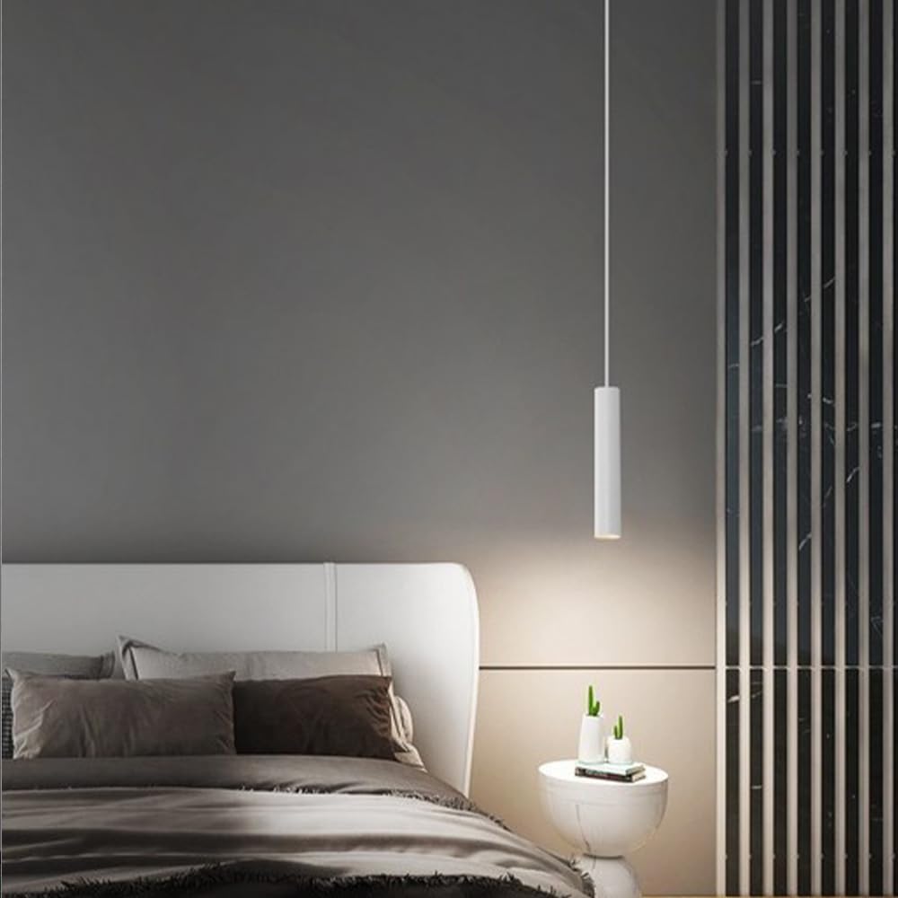 2 Pezzi Lampada a sospensione LED Lampadario Moderno Design Minimalista Lampada da soffitto LED Bianco Plafoniera Alluminio per Sala da pranzo Camera da letto Soggiorno Ristorante