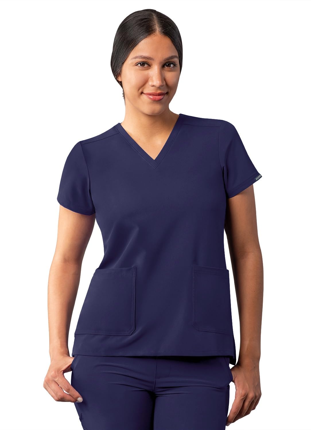 Adar Addition Scrubs for Women - Modern V-Neck Scrub Top - A6008 - Navy - XXS