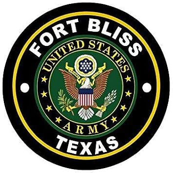 Magnet 4x4 inch Round Fort Bliss Army Base Sticker Logo Insignia Emblem tx Magnetic Magnet Vinyl Sticker