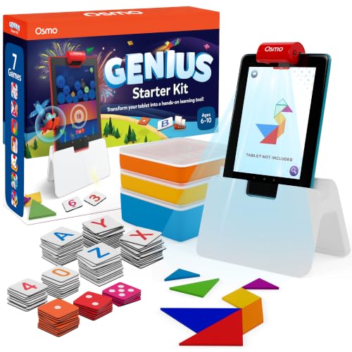 Osmo Genius Kit, Ages 6-10, 7 STEM Learning Games, Spelling & Math, Fire