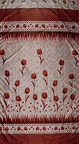Image of Home Decor Polyester Rose Curtains for Door 7 Feet, Pack of 2, Maroon (Maroon, Door 7 Feet)