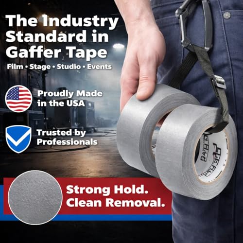 Image of Gaffer Power Proudly Made in The USA, Real Professional Grade Gaffer Tape, Heavy Duty Gaffers Tape, Non-Reflective, Multipurpose. 2 Inches x 30 Yards, Grey