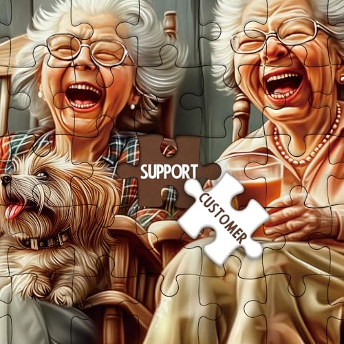 Fun Grandma Friendship Puzzles para adultos 1000 piezas, hermoso rompecabezas de arte de perro animal, colorido y desafiante miniatura 7