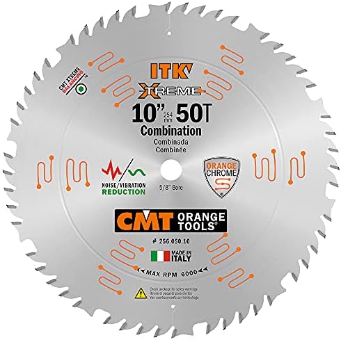 CMT 256.050.10 ITK XTreme Industrial Combination Saw Blade, 10-Inch x 50 Teeth 4 ATB + 1 FLAT Grind with 5/8-Inch Bore