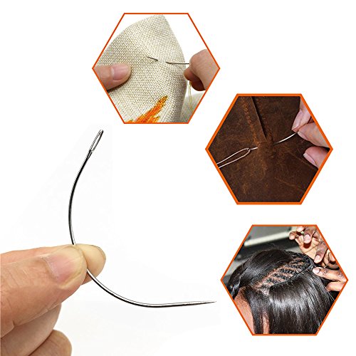 Wiwaplex 20 Pieces Wig Making Pins Needles Set, Wig T Pins And C Curved Needles Hair Weave Needles For Wig Making, Blocking Knitting, Modelling And Crafts (20Pcs) #TOP2