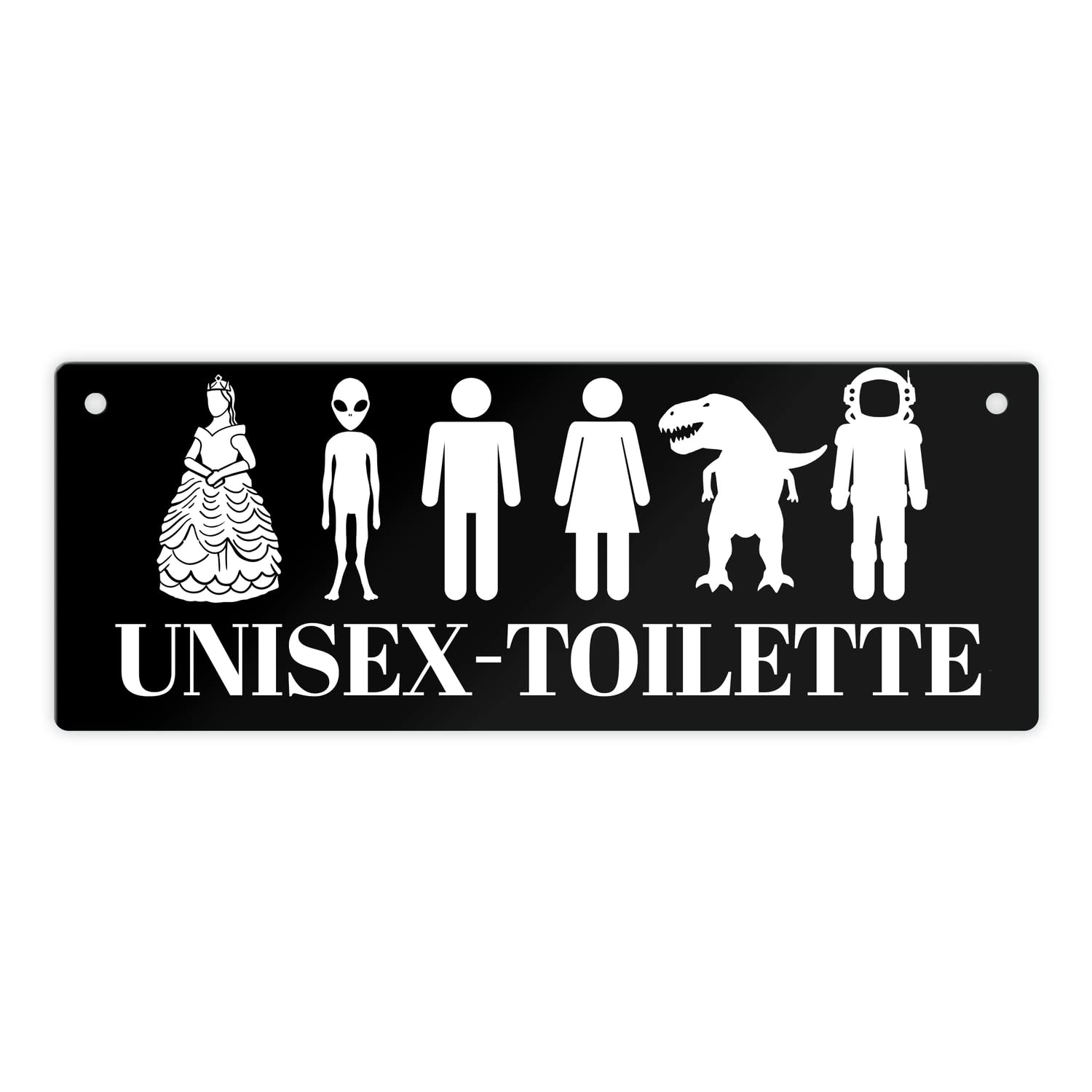 Plaque Décorative Métal "Woman" Avec Loups - 20x30 Cm - Pour Salle De Bain, Toilette, Mur - 4 Trous