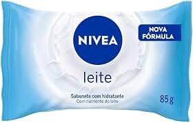 NIVEA Sabonete em Barra Leite 85g, Limpeza Suave, Banho, Pele Macia e Hidratada, Nutrientes do Leite, Uso Diário, Todas as Peles