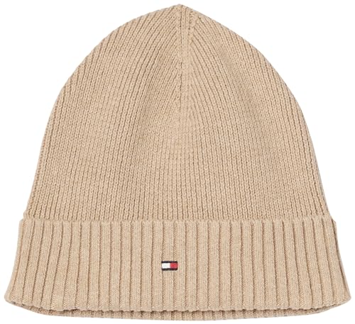 Tommy Hilfiger Men's Cotton Beanie, Beige Heather, OS