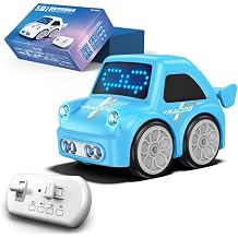 Magic Mini RC Bus, 2.4 GHZ Inductive Car that Follows Drawn Line, Interactive Magic Mini Bus with Gestures Follow & Escape Modes, Idea Present for 6+ Kids Boys Girls and Adults Blue
