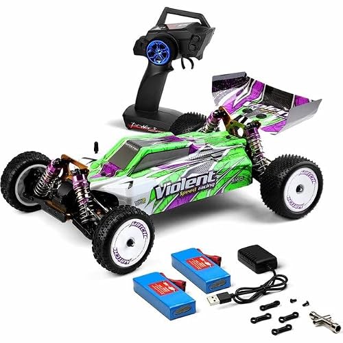 WLTOYS High-Speed RC Car 104002 RC Car High Speed 60km/h 1/10 2.4GHz 4WD Racing Car RTR Toy for Kids Boys with Brushless Motor Metal Chassis (104002 2 * 3000)