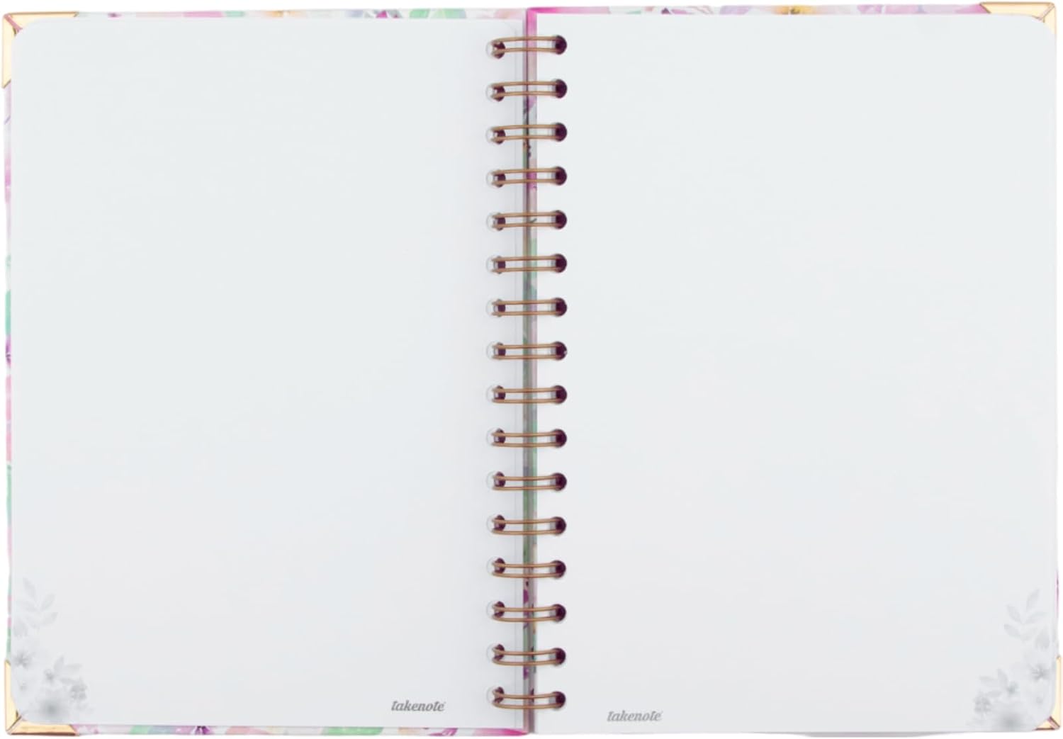 Dreambook Notebook A4 - Blank Interior, 192 White Pages, Size 21.5 x 30 cm, Hard Cover, Double Gold Spiral (Wire’o) - Takenote Valentina