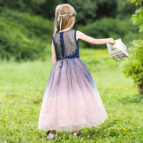 Limlope Flower Girls Tulle Princess Pageant Dresses Sparkle Tulle Satin Embroidered Sequin Dress Sleeveless Party Prom Formal Ball Gown #TOP3