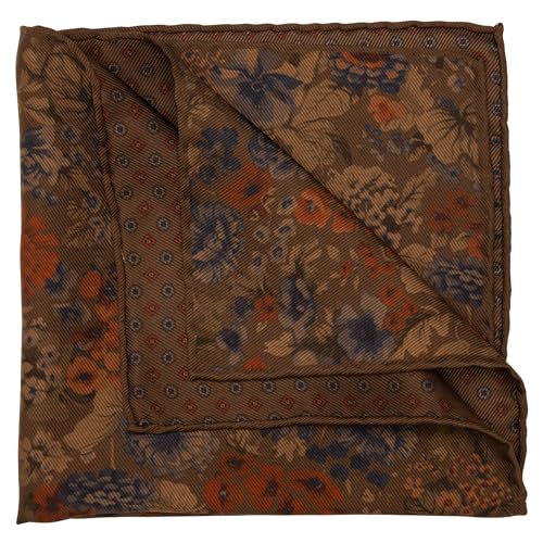 Elizabetta Men's Italian Madder Silk Pocket Square - Hand Rolled