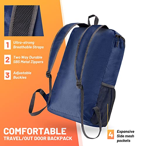 Hiking Backpack,Water Proof Lightweight Packable Hiking Daypack For Travel Camping Outdoor Portable -Blue #TOP3