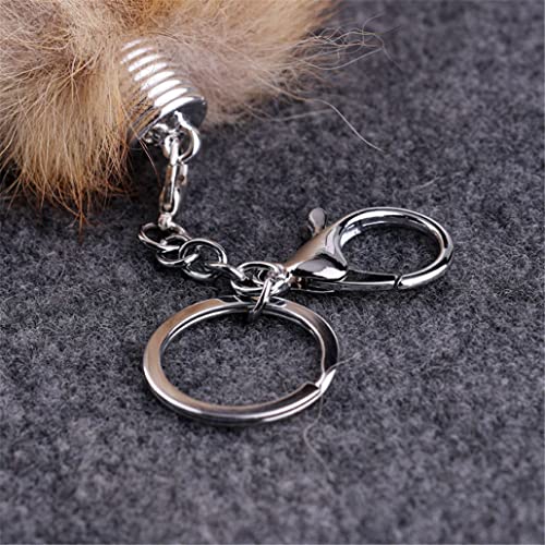 Foto von Faux fuchsschwanz flauschigen schlüsselanhänger schlüsselanhänger frauen geldbörse tasche hängen anhänger tragbar und nützlich Praktisches Design und langlebig