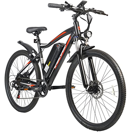 Wheelspeed Electric Bike 27.5", 500W Motor Adults Electric Bicycle, 56 Miles Range & 20 MPH Electric Mountain Bike with Lockable Suspension, Shimano 7-Speed Commuter E-Bike (Black)