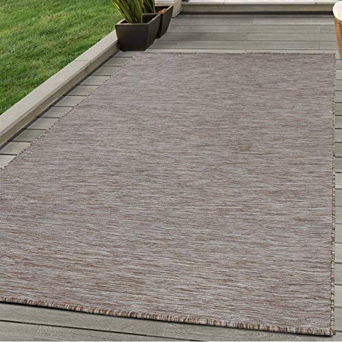 Tapis en sisal tissé plat marron beige 80x250 cm pour terrasse