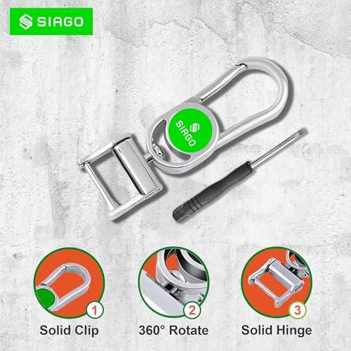Image of SIAGO SIA148 Heavy Duty Car Key Chain Hook Type Stylish Metal Car Keychain Compatible with Tata, Maruti, Suzuki, Honda, Hyundai, Kia, Mahindra, Toyota Etc.. (Pack of 1)