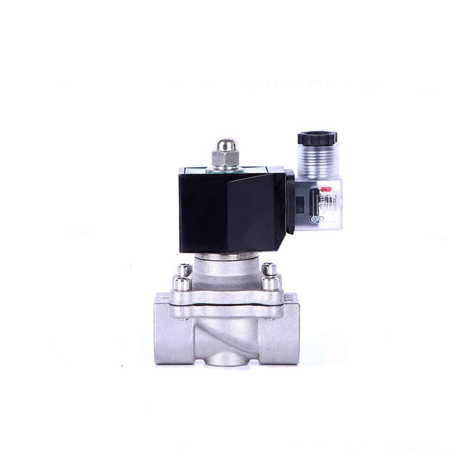 Peqyuacte G-220Vac-Nbr-Seal 3/8" Normally Closed Stainless Steel Solenoid Valve Waterproof Solenoid Valve With Led Power Indicator 24V 12V 220V 110V(G-220Vac-Nbr-Seal)