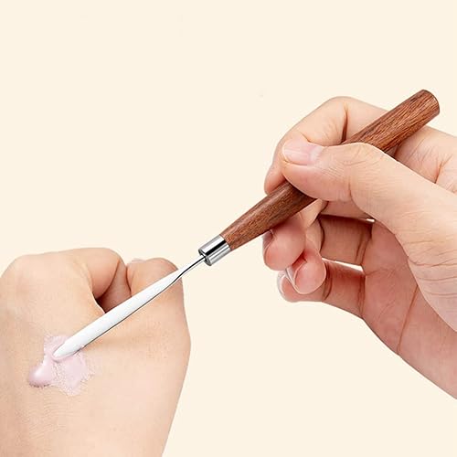 Uonlytech 2pcs Beauty Spatula Handle Makeup Mixing Tools for Foundation Face Nail Polish Easy to Clean for Salons Mixing