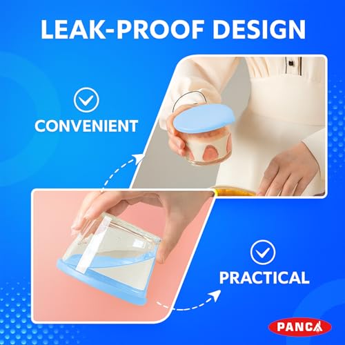 Image of PANCA Fridge Storage Containers Leak Proof Glass Jars With Lid Kitchen Storage box glass containers for Kitchen Microwave Safe Bowl Set (4)