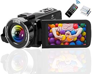 Videokamera Camcorder 2.7K 42MP Videokamera 18X Zoom Camcorder Full HD mit Drehbarem 3,0-Zoll-Bildschirm Videokamera für YouTube Fernbedienung, Webcam
