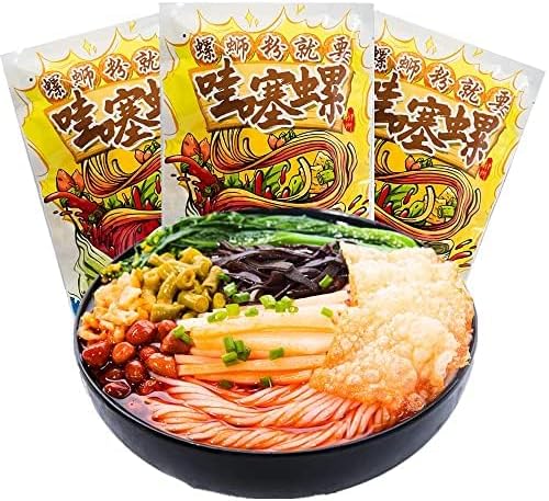 Guangxi Specialty Powder【广西柳州螺蛳粉308g x 3 Bags】Luosifen, Liuzhou Powder, Chinese Specialties Snacks, Hot and Sour Rice Noodles, Instant Noodles, Spicy Vermicelli 中国米粉 速食面条 好吃的酸辣粉