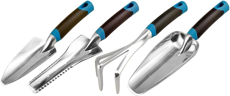 Radius Garden 31501 DIG 4-Piece Gardening Hand Tool Set, Blue