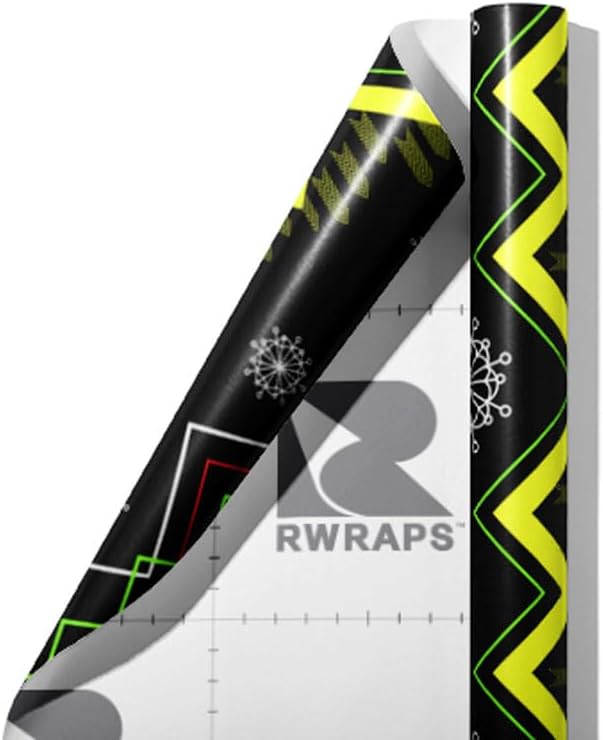 Rwraps Green Abstract Shaggy Rogers Gloss Vinyl Film Wrap 59in x 27ft Vinyl Vehicle Car Film Sheet Roll