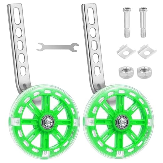 a ray of sunshine Bicicleta Estabilizador Ruedas，Bicicleta Infantil ruedines，Estabilizador de Bicicleta，Ruedas Estabilizadoras，Ruedas De Entrenamiento De Bicicleta，1 Par (Verde)