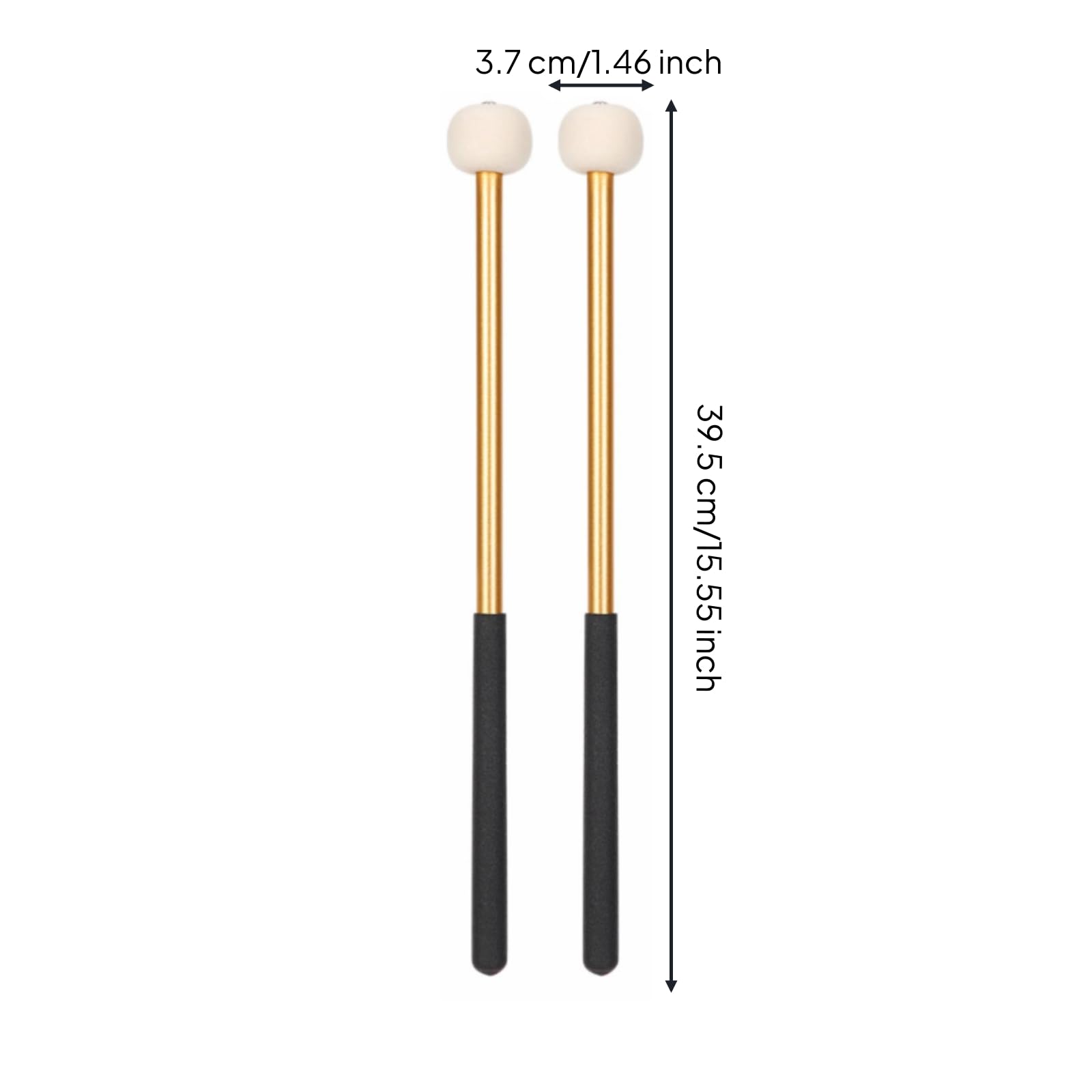 Maillets D'réglage Antidérapant Maillets Percussion Léger Mailloche pour Percussionnistes, Batteurs, Répétition, Doré, style to 2