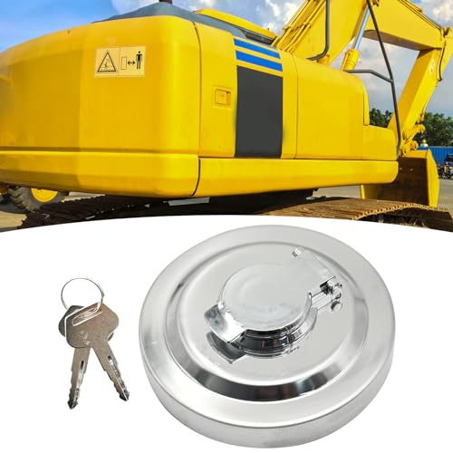 Image of 20Y-04-11160 Gas Fuel Tank Cap Gas Locking Cap Lid Cover with 2 Keys Replacement for KOMATSU PC200 PC220 PC300 PC400, Replaces 423-04-11362 134-04-71180 20Y-14-11160