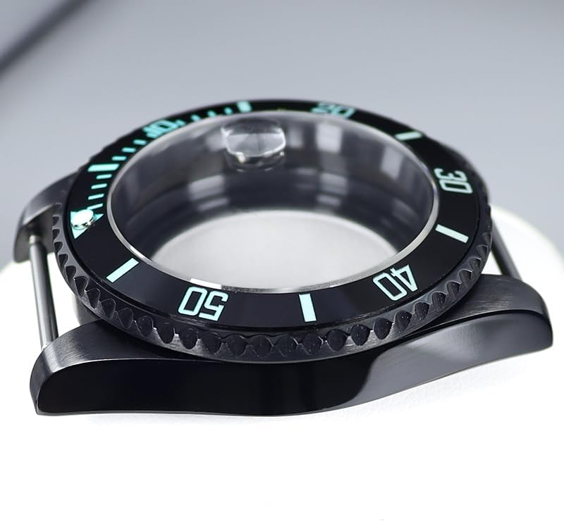 Black PVD Diver 40mm Watch Case Ceramic Luminous Bezel for NH35/34 NH36/38 Miyota8215 ETA2824 Movement for 28.5mm Dial Watch