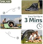 Golabs CT1 2 Person Camping Tent, Easy Set Up in 3 Mins, PU800mm Waterproof w/Mesh Top & Door with Ventilation, Lightweight 4.4lbs Portable Family Tent with Carry Bag &Interior Storage Pockets &Hook