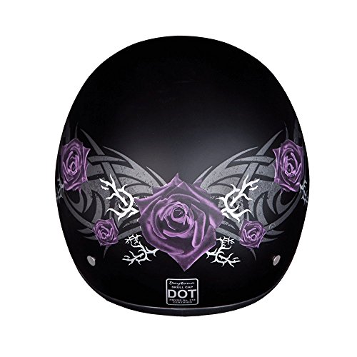 Daytona Helmets Half Skull Cap Motorcycle Helmet – Dot Approved [Purple Rose] [S] #TOP5