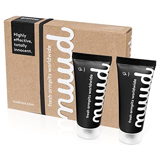 NUUD Smarter Pack (Negro) | Desodorante natural vegano en crema contra transpiración | Cosmética natural sin aluminio, alcohol, productos químicos | dura 19-20 semanas (2 x 20ml)